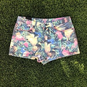 Tropical Jungle Denim Shorts